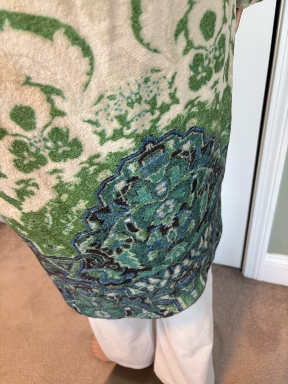 Anthropology Women’s Moth Green Pine Sweater Coat Medium Preowned - Picture 8 of 15